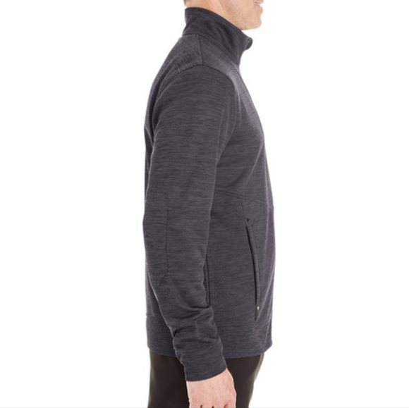 NWT North End Men's Amplify Mélange Fleece Jacket. Small. Grey. - Picture 3 of 7